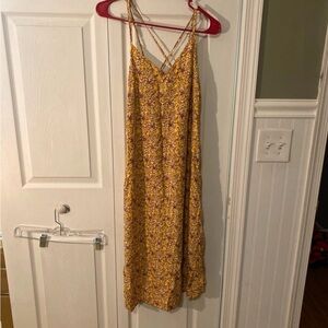 Yellow Floral Daisy Midi Dress